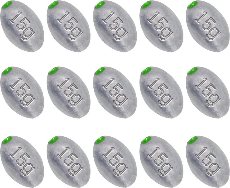 TKHDBF Egg Sinkers Bullet Fishing Weights Oval Shaped with Plastic Core Slip Sinkers for Catfish Fishing Casting Saltwater and Freshwater 1/5oz to 2oz - Image 1